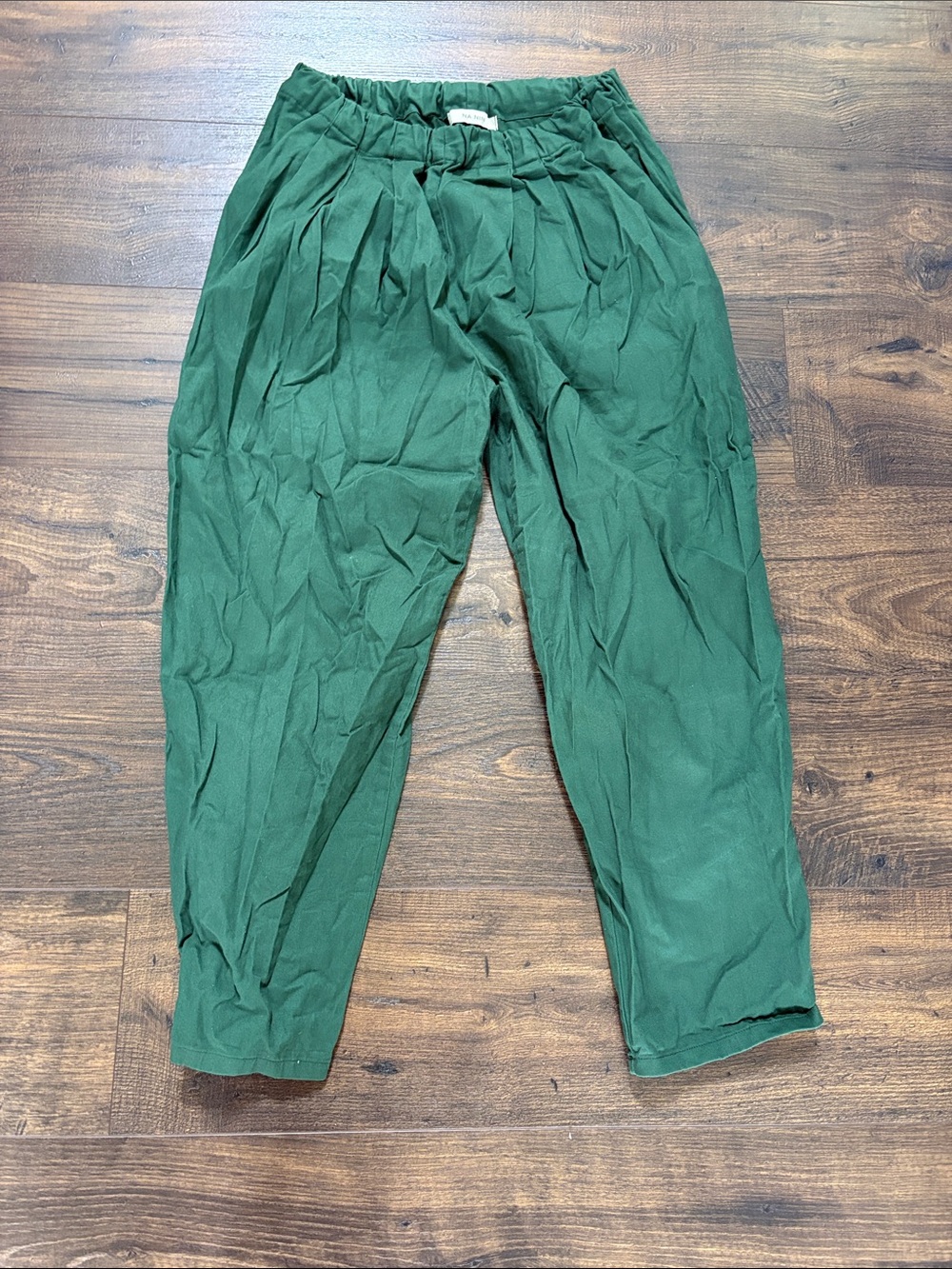 Na Nin Lena Pant in Green Cotton Twill